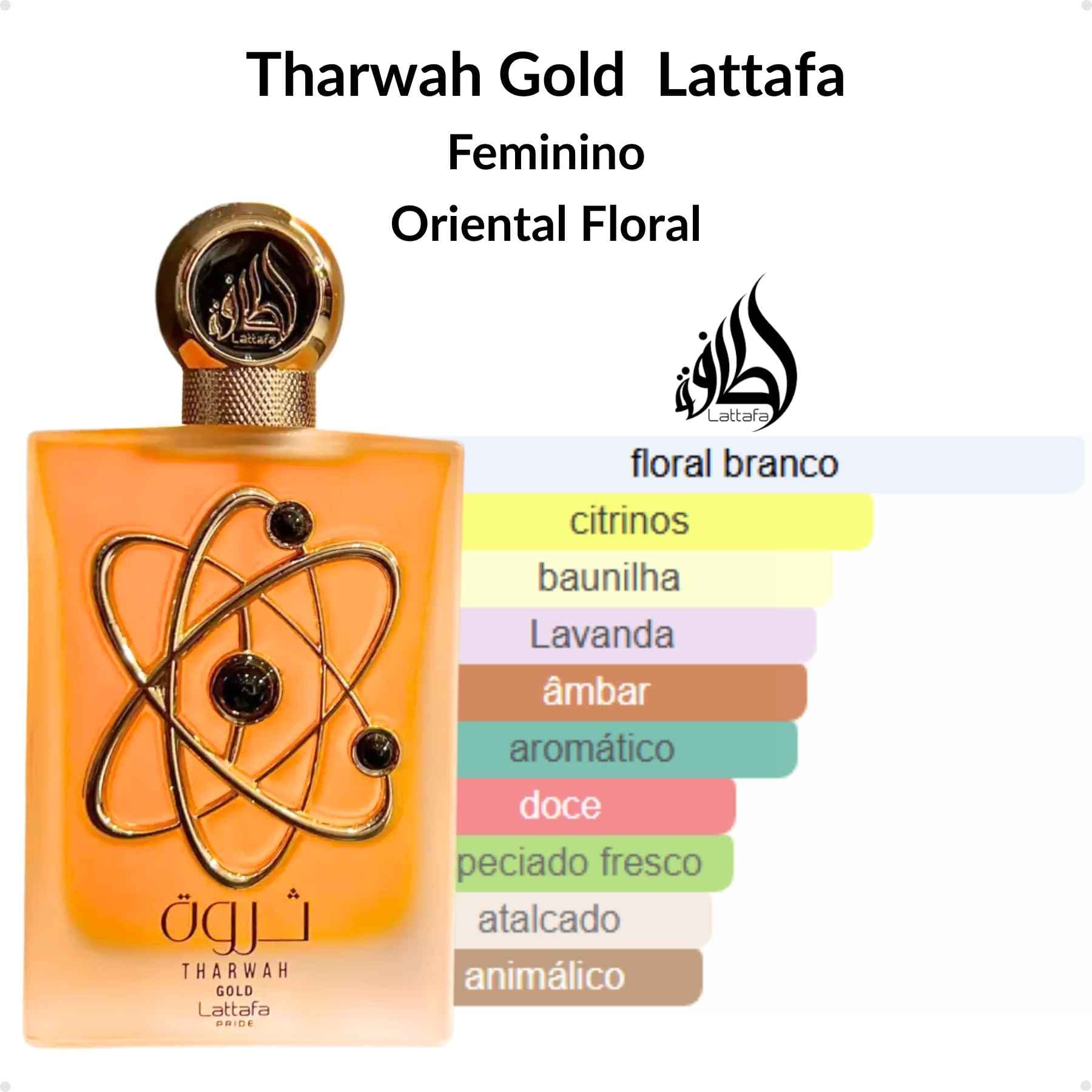 Lattafa Tharwah Gold — perfume feminino